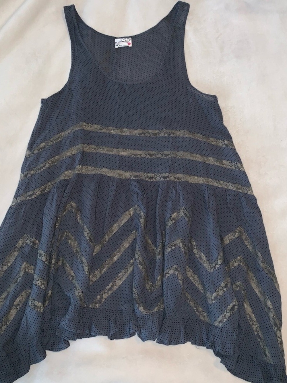 ⚠NOT FOR SALE⚠ Free People Voile and Lace Trapeze Slip in the color Storm - Picture 4 of 5